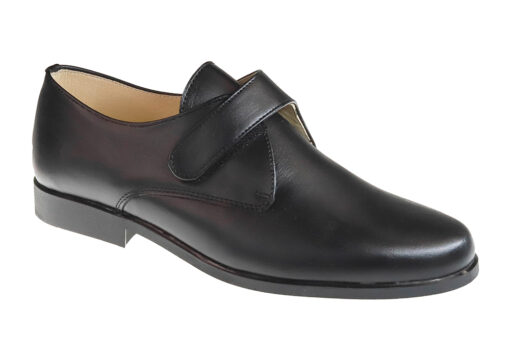 ZAPATO DE NIÑO COMUNIÓN PIEL NEGRO VELCRO