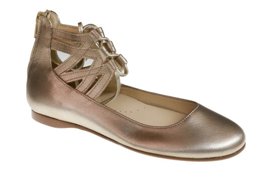 ZAPATO DE MUJER BAILARINA TALON ALTO ORO