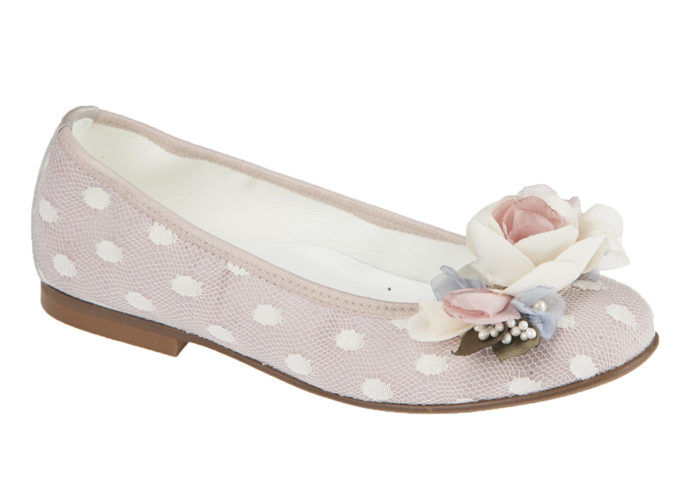 ZAPATO DE NIÑA COMUNIÓN PLUMETI TOPOS ROSA