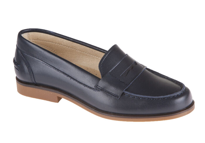 ZAPATO DE NIÑO COMUNIÓN PIEL MARINO