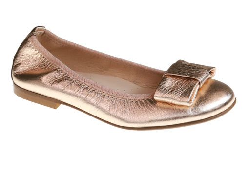 ZAPATO DE MUJER BAILARINA ROSA METALIZADO
