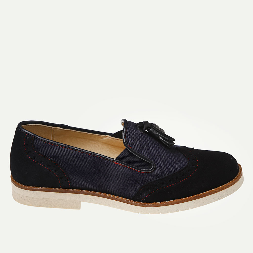 ZAPATO COMUNIÓN NIÑO ANTE Y LINO MARINO MOÑAS