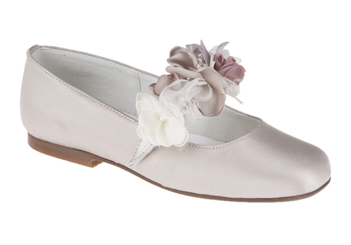ZAPATO DE NIÑA COMUNIÓN RASO CHAMPAGNE