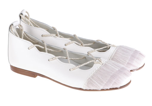 ZAPATO DE NIÑA COMUNIÓN TRENZADO BLANCO - Imagen 2