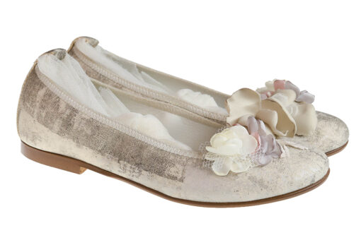 ZAPATO DE NIÑA COMUNIÓN BEIG FLOR - Imagen 2