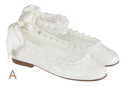 ZAPATO DE NIÑA COMUNIÓN BLANCO PERLAS - Imagen 2