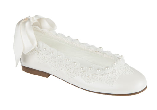 ZAPATO DE NIÑA COMUNIÓN BLANCO PERLAS