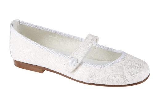 ZAPATO DE NIÑA COMUNIÓN ENCAJE CRUDO