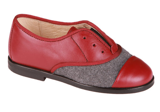 ZAPATO DE NIÑA BURDEOS-GRIS