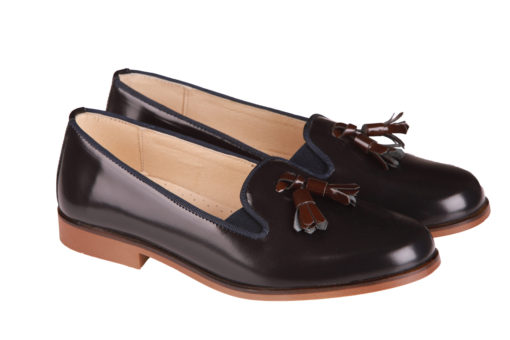 ZAPATO DE MUJER MOCASIN MARINO Y MARRÓN - Imagen 2