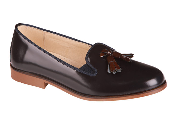 ZAPATO DE MUJER MOCASIN MARINO Y MARRÓN