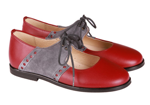 ZAPATO DE  NIÑA BURDEOS-GRIS - Imagen 2