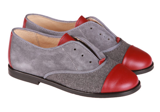 ZAPATO DE NIÑA GRIS-BURDEOS - Imagen 2