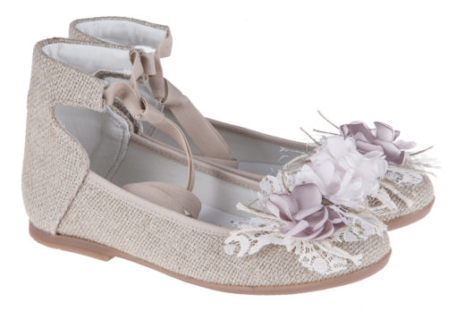 ZAPATO DE NIÑA COMUNION TALÓN ALTO LINO - Imagen 2