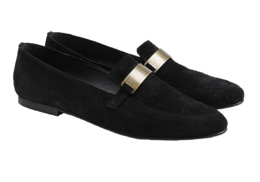 ZAPATO DE MUJER MOCASIN ANTE NEGRO - Imagen 2