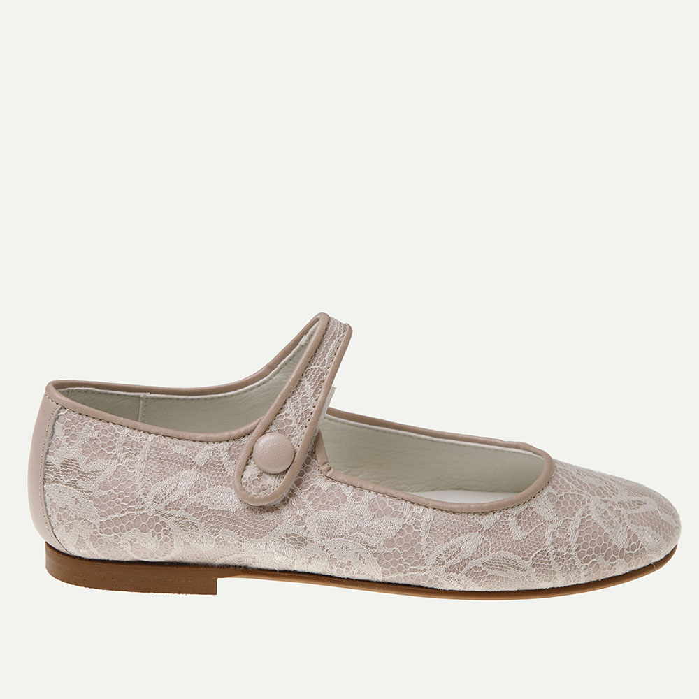 ZAPATO COMUNIÓN NIÑA ENCAJE MAQUILLAJE