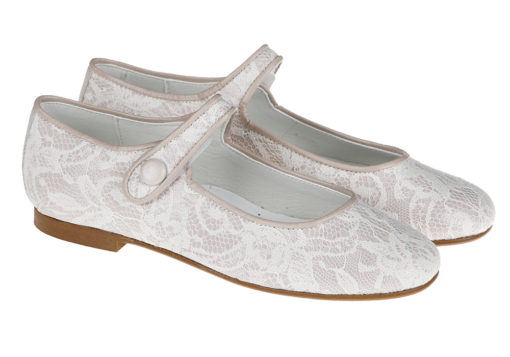 ZAPATO DE NIÑA COMUNIÓN ENCAJE MAQUILLAJE - Imagen 2