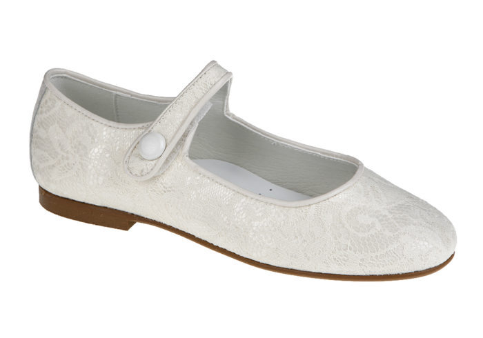 ZAPATO DE NIÑA COMUNIÓN ENCAJE CRUDO