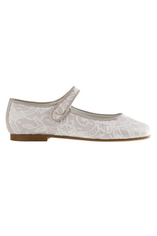 ZAPATO DE NIÑA COMUNIÓN ENCAJE MAQUILLAJE - Imagen 4