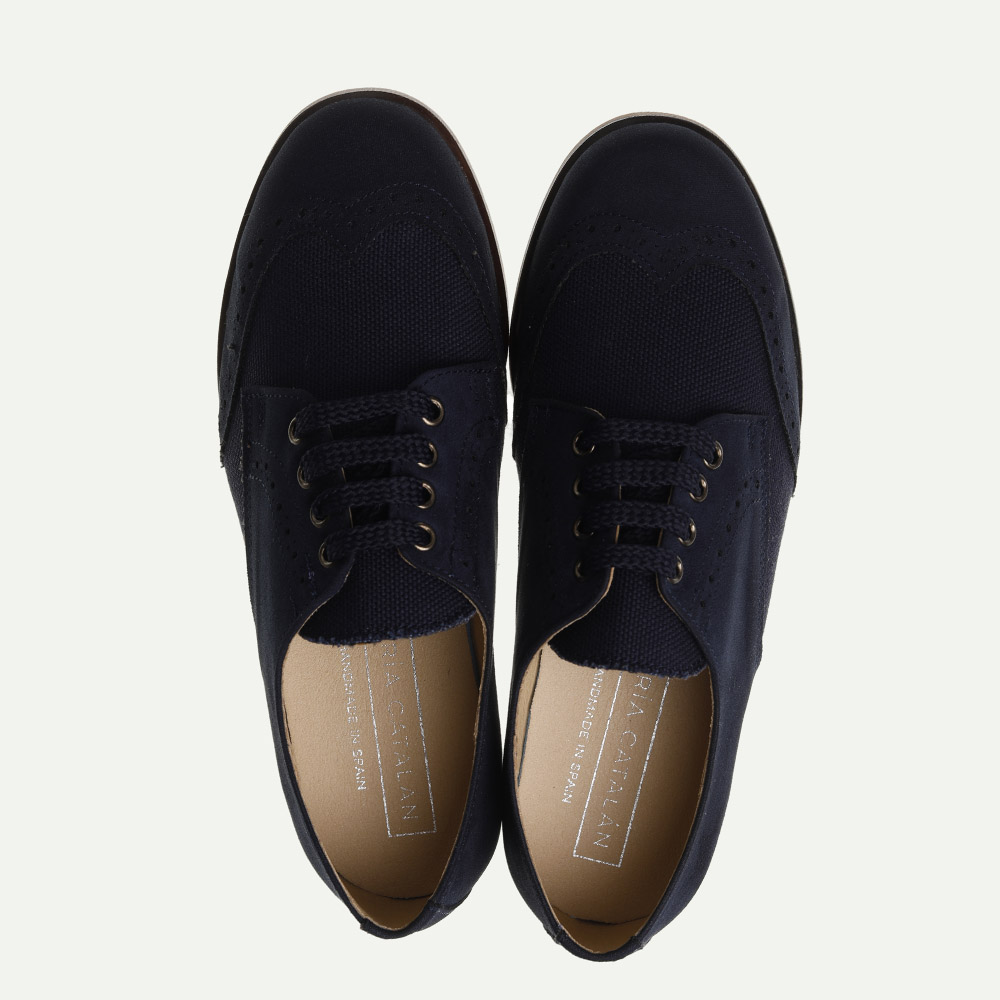 ZAPATO COMUNIÓN NIÑO ANTE Y LINO MARINO - Imagen 5