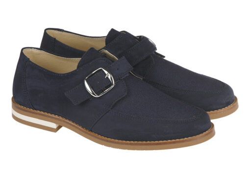 ZAPATO DE NIÑO COMUNIÓN ANTE Y LINO MARINO - Imagen 2