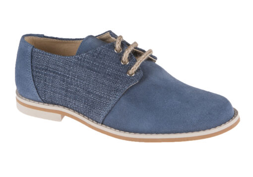 ZAPATO DE NIÑO COMUNIÓN SERRAJE AZUL COMBINADO CON VAQUERO