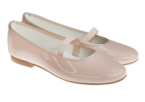 ZAPATO BAILARINA CON ELASTICO CHAROL ROSA - Imagen 2