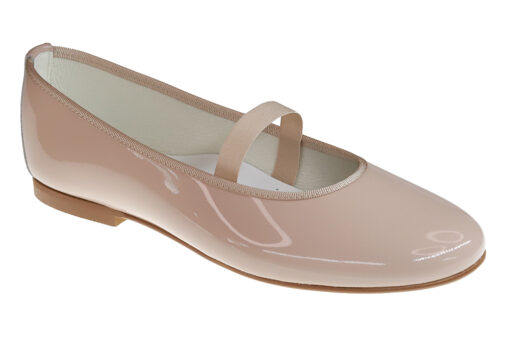 ZAPATO BAILARINA CON ELASTICO CHAROL ROSA