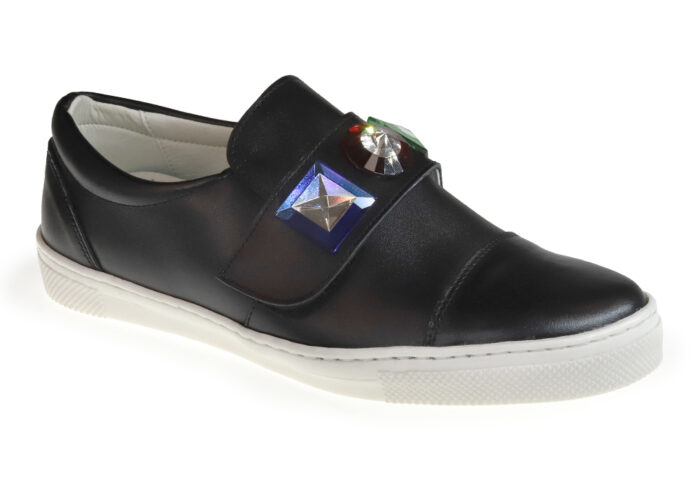 SNEAKER PIEL NEGRO CON VELCRO