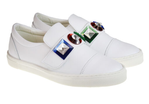 SNEAKER PIEL BLANCA CON VELCRO - Imagen 2