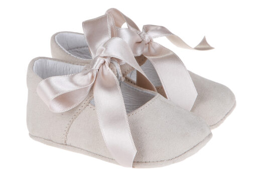 ZAPATO DE BEBÉ BEIGE LAZADA RASO