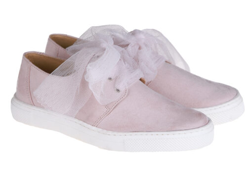 ZAPATO DE NIÑA COMUNIÓN ROSA PISO BLANCO DEPORTIVO - Imagen 2