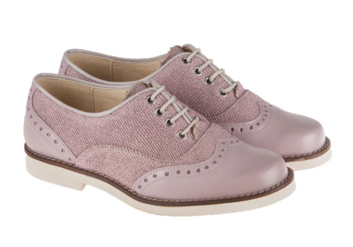 ZAPATO DE NIÑO COMUNIÓN BLUCHER ROSA - Imagen 2