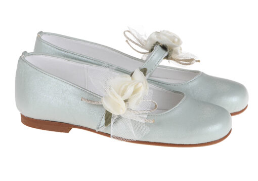 ZAPATO DE NIÑA MERCEDITAS COMUNIÓN VERDE - Imagen 2