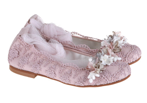 ZAPATO DE NIÑA COMUNIÓN ENCAJE ROSA - Imagen 2