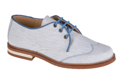 ZAPATO DE NIÑO COMUNIÓN BLUCHER LINO GRIS