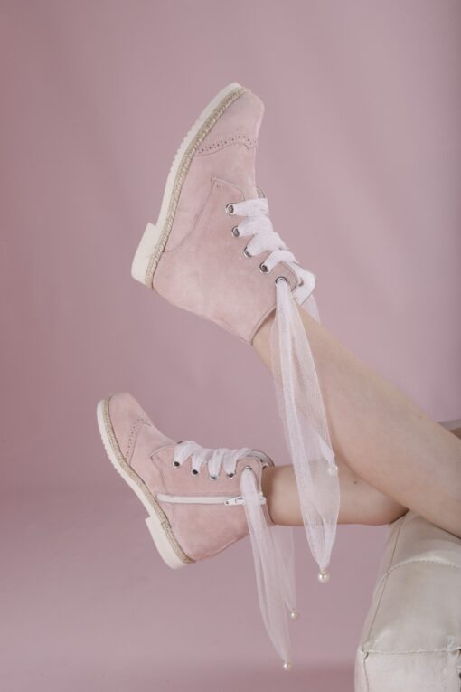 BOTA DE NIÑA COMUNIÓN ANTE ROSA - Imagen 2