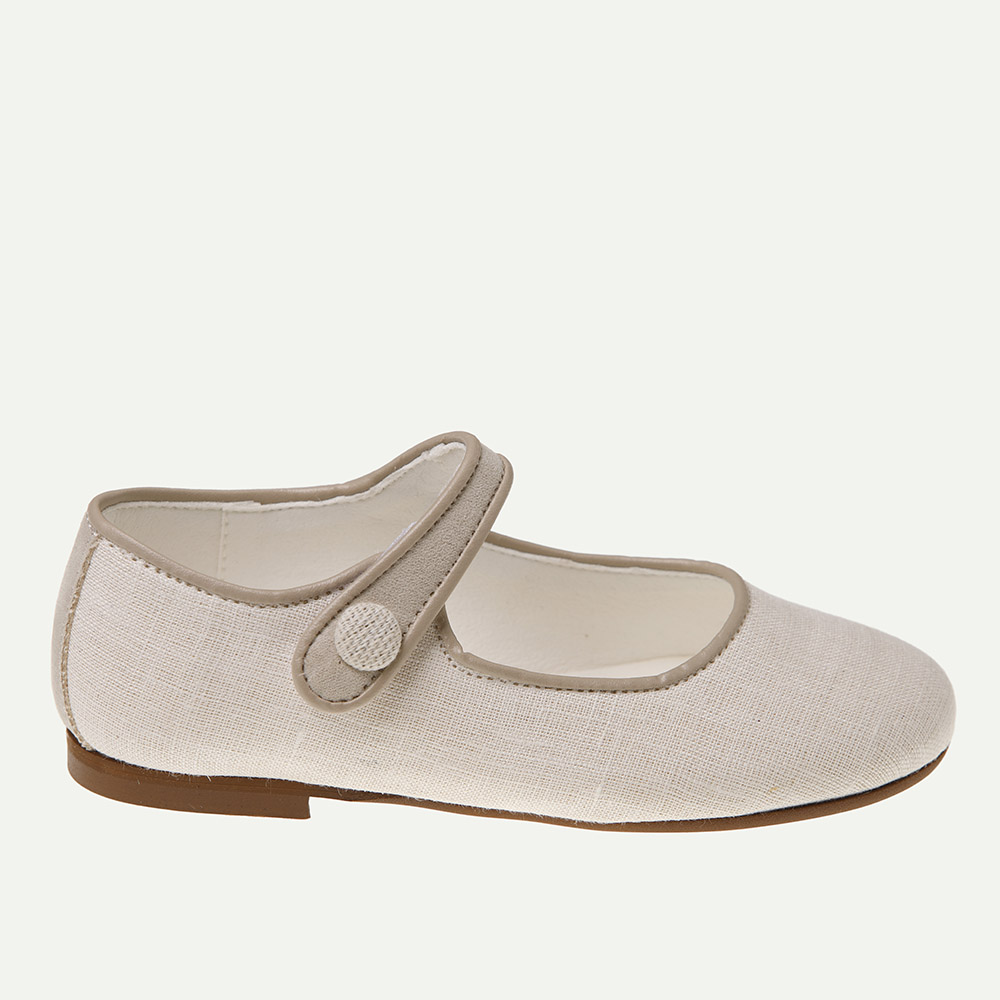 ZAPATO COMUNIÓN NIÑA LINO BLANCO-BEIGE