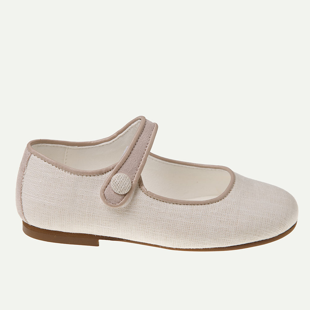 ZAPATO COMUNIÓN NIÑA LINO BLANCO-NUDE
