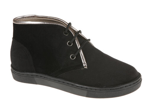 BOTA NIÑA DE INVIERNO TERCIOPELO RIBETE DORADO