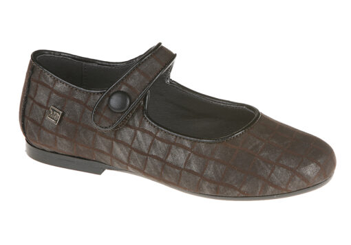 ZAPATO DE NIÑA TIPO MERCEDITAS FANTASIA MARRON