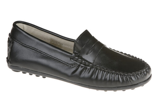 MOCASIN PIEL NEGRO CON PISO DE TACOS