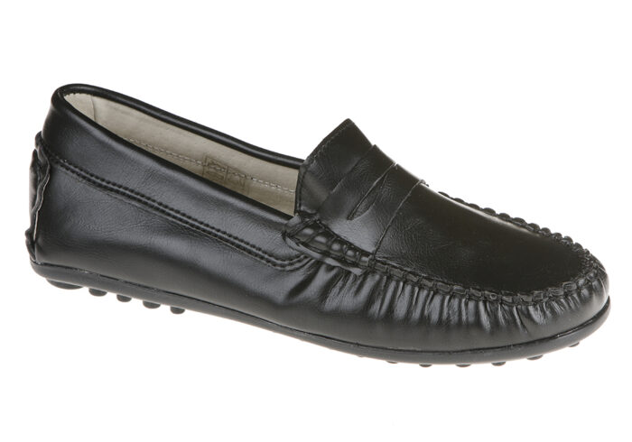 MOCASIN PIEL NEGRO CON PISO DE TACOS
