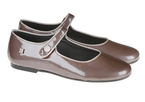 ZAPATO DE NIÑA TIPO MERCEDITAS CHAROL MARRON - Imagen 2