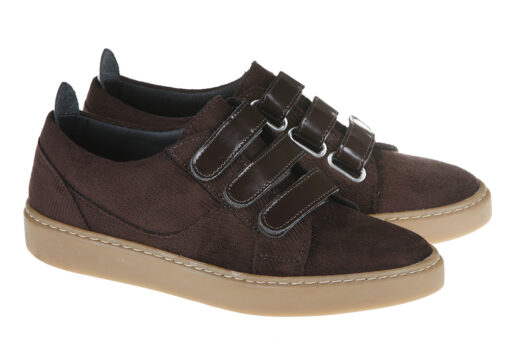 ZAPATO DEPORTIVO NIÑO VELCRO MARRÓN COMBINADO - Imagen 2
