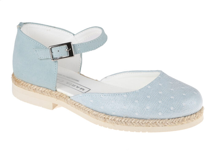 ZAPATO DE NIÑA COMUNIÓN PLUMETI Y ANTE COLOR CELESTE
