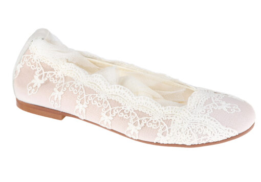 ZAPATO DE NIÑA COMUNIÓN ENCAJE CRUDO