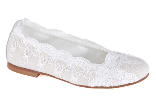 ZAPATO DE NIÑA COMUNIÓN ENCAJE CRUDO
