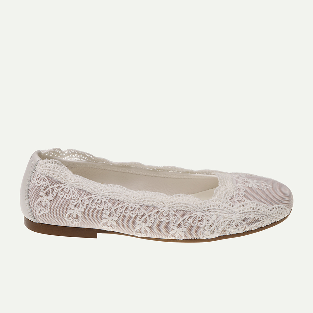 ZAPATO COMUNIÓN NIÑA ENCAJE MAQUILLAJE