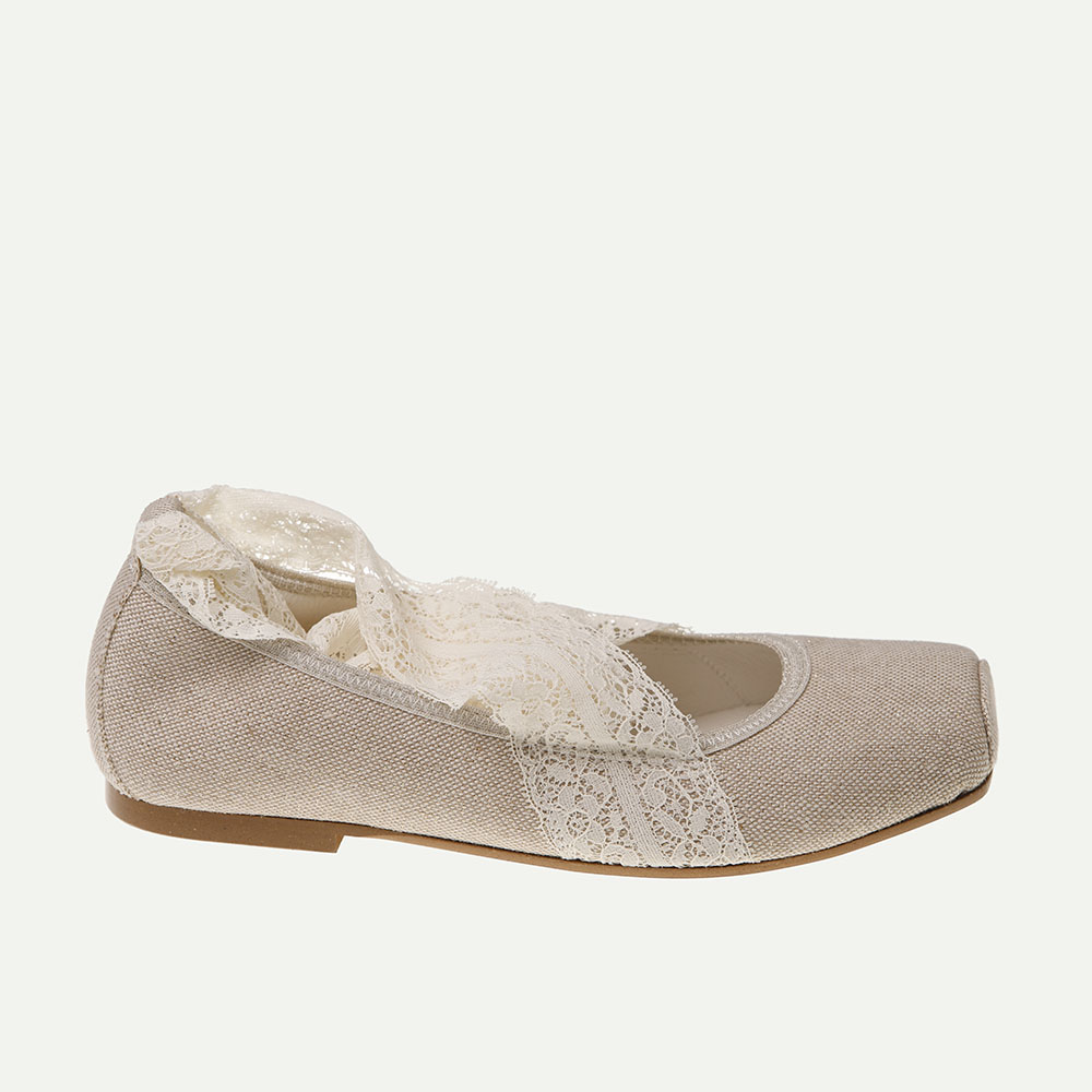 ZAPATO COMUNIÓN NIÑA LINO TOSTADO